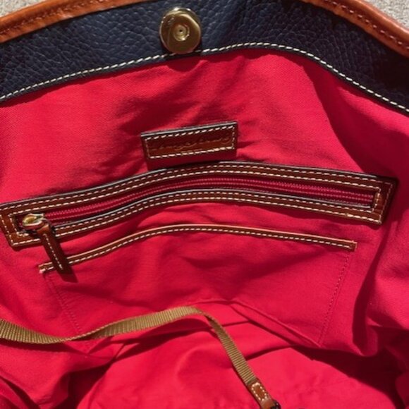 Beautiful Dooney & Bourke NAVY pebble leather tote-barely carried EUC! - Picture 7 of 9